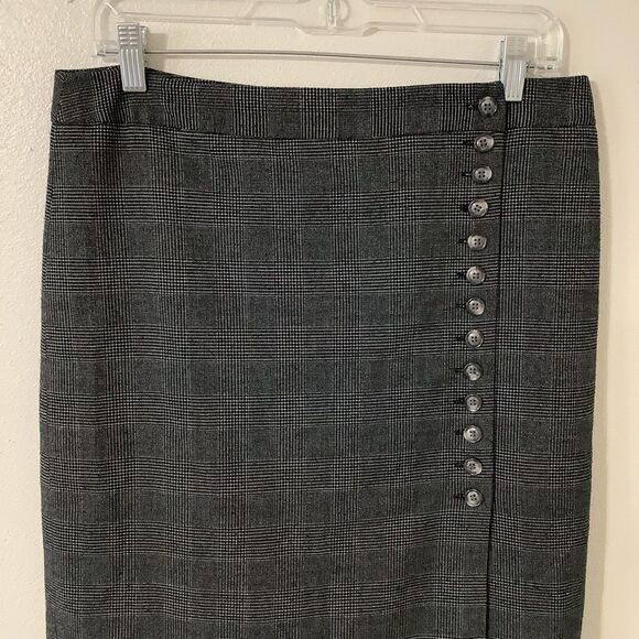 Ann Taylor Plaid Office Siren Workwear Office Old Money Pencil Skirt Size 8 - Picture 2 of 12